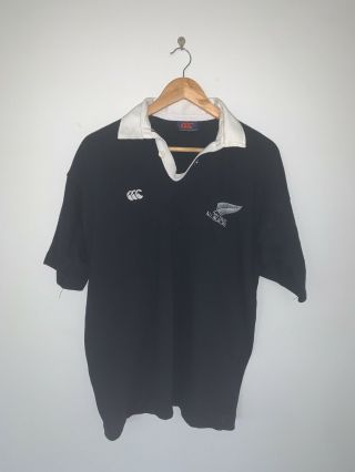 Vintage 90s Zealand All Blacks Jersey Size Large Canterbury