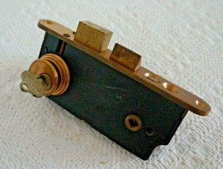 Vintage Russwin Door Mortise Lock & 2 Keys For Door Entrance Brass & Cast Iron