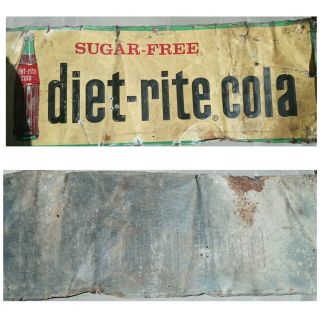 Vintage Sugar Diet Rite Cola Sign 18” X 54”