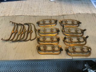 Set Of 8 Vintage French Provincial Brass Drawer Pulls