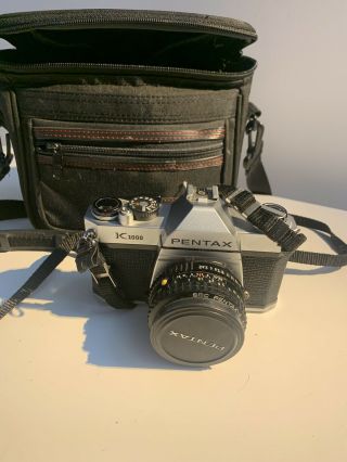 Vintage Exc Pentax K1000 35mm Slr Film Camera,  Pentax 50mm F2 Lens