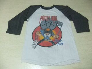 Vintage Motley Crue 80 T Shirt Single Stich Rock Tour Band Concert Rare Baseball