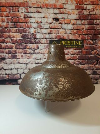 35cm Large Rusty Steel Vintage Style Barn Lamp Workshop Ceiling Light Shade Rs3g