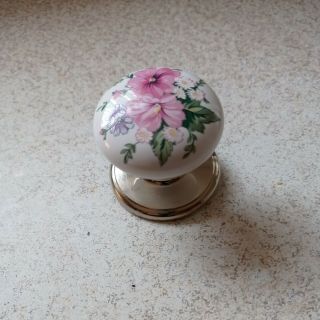 Vintage Porcelain Floral Design Door Knob