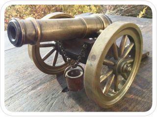 Vintage 18th C Period Spanish Artillery Model Field Cannon Gentlemans Desk Model