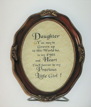 Vintage Oval Picture Frame 6 " X 4 1/2 " Holds 4 3/4 " X 3 1/2 " Daughter Saying Now