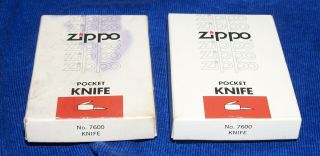 2 - Vintage Zippo Pocket Knife W/advertising Tvsb 5th Anniversary Orig.  Box