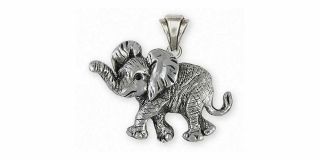 Elephant Jewelry Sterling Silver Elephant Pendant Handmade Wildlife Jewelry El3 -