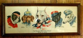 Ww1 Propaganda Poster Lithograph Print Bulldog Bull Terrier Wallace Robinson Wwi