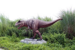 Large Jurassic T - Rex Dinosaur Statue - Museum Quality 10.  5 Ft Long Life Size