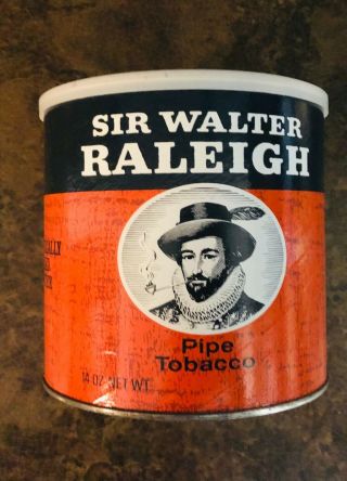 Sir Walter Raleigh Pipe Tobacco 14 Oz Tin W/ Tobacco Still Inside