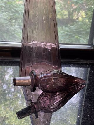 Vintage MCM Purple Amethyst Squiggly Lines Empoli Decanter Genie Bottle 20” 3