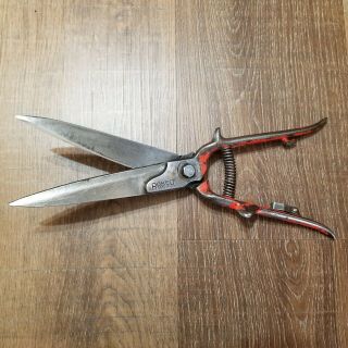 Vintage Boker Usa Grass Clippers Trimmer Shears Garden Tool Spring Loaded Handle