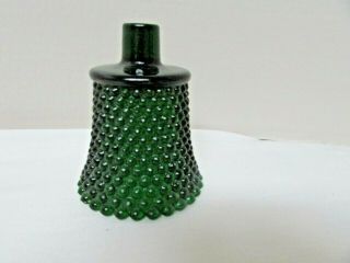Vtg Dark Green Hobnail Homco Votive Cup Glass Peg Candleholder 3.  5 " Single