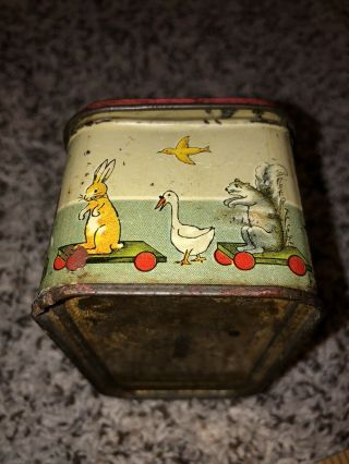 Vintage ITEN BISCUIT CO.  ANIMAL COOKIES TIN Container Can Crackers 3