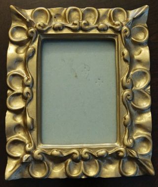 Vintage Ceramic Ornate Gold 3d Freestanding Frame Holds 4 " X 3 " Photo
