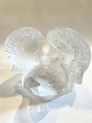 Vintage Lalique France Sculpted Crystal Glass Table Top Swan Signed and Numbered 4