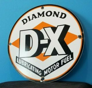 Vintage D - X Gasoline Porcelain Metal Gas Diamond Service Station Pump Sign