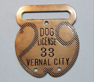 1929 Vernal City Utah Dog Tax Tag Dog License Tag Vintage Exonumia