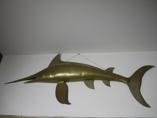 Vintage Brass Marlin Wall Sculpture - Extra Large 4 