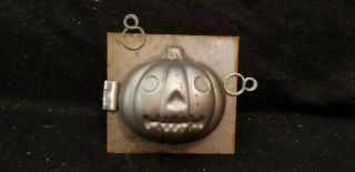 Vintage Halloween Jack - O - Lantern Metal Candy Chocolate Mold