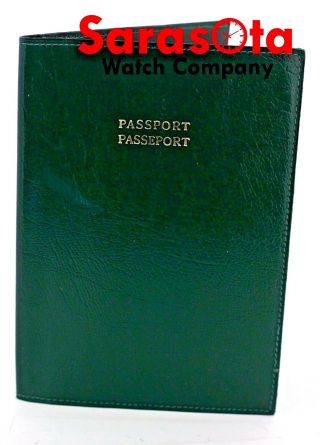 Vintage Rolex Geneva Passport Wallet Card Holder Green Leather 68.  08.  03 Rare