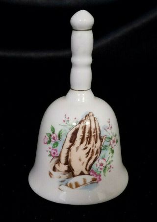 Vintage Porcelain Bell With Praying Hands