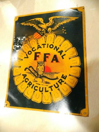 Vintage Vocational Ffa Agriculture Tin Litho Sign,  Graphics & Color