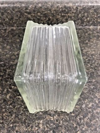 One Vintage Reclaimed Architectural Cubed Glass Block 5 3/4 