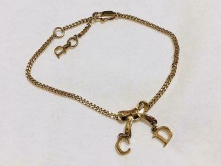 Vintage Authentic Christian Dior Bracelet Cd Logo Gold 41145430153