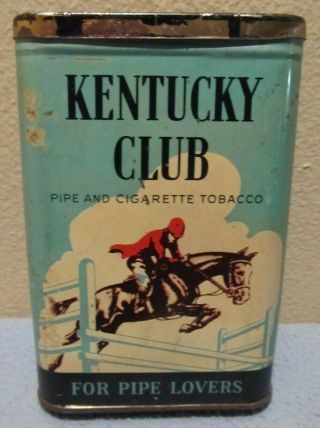 Kentucky Club Union Made Pipe/cigarette Penn,  Pa.  Tobacco Jumping Horse Pocket Tin