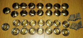 15 Vintage Victorian Style Solid Brass Cabinet Or Drawer Handles Knobs Complete