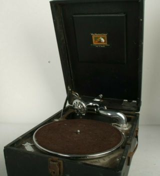 Vintage His Masters Voice Wind Up Gramophone For Restoration/spares