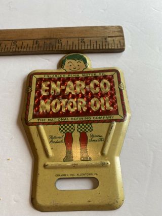 Vintage En - Ar - Co Motor Oil License Plate Topper