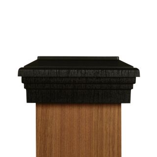 6x6 Post Cap (6 ") - Black Flat Newel Style Top Fence Post Cap