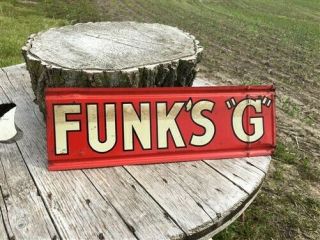 Funks G Hybrid 2 Sided Vintage Metal Advertising Sign,  Rustic Seed Corn Sign j, 2
