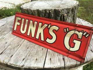 Funks G Hybrid 2 Sided Vintage Metal Advertising Sign,  Rustic Seed Corn Sign j, 3