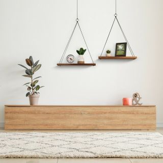 Masyl Rope Floating Shelves - Set Of 2,  For Livingroom,  Bedrooms,  Patio,  Garden