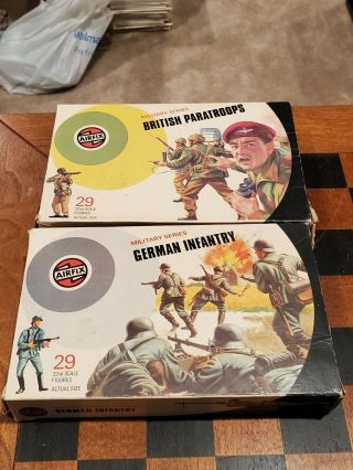 Airfix Vintage 1/32 Scale Wwii German Infantry & British Paratroopers - 62 Figs