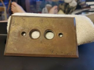 Antique BRASS Push Button Light Switch Plate COVER OLD 1 3
