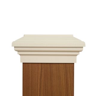 6x6 Post Cap (5.  5 ") - White Flat Newel Style Top Fence Post Cap