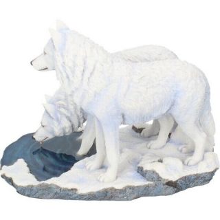 Warriors of Winter White Wolf by Lisa Parker 35cm Statue Figurine 2