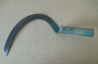 Vtg Hand Sickle Scythe Curved Blade Weed Corn Cutting Tool