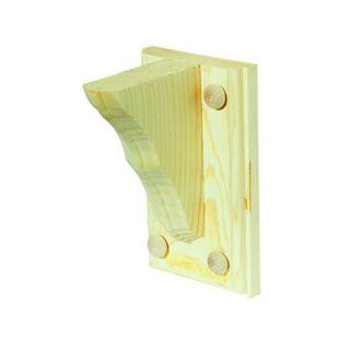 Waddell 4 In.  D.  X 6 In.  H.  Natural Wood Shelf Bracket With Backplate