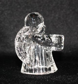 Vintage Clear Glass Angel Tiny Taper Candle Holder 2 ½” Tall