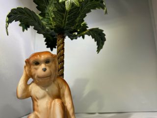 Petites Choses Metal Monkey Candle Holder Palm Trees Mid Century Modern Great