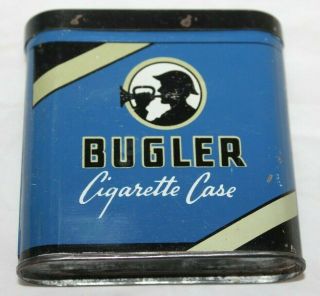 Vintage Bugler Cigarette Case,  Tin,  Metal,  Hinged Lid