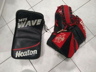 Heaton goalie blocker 1475 wave l3000 glove full right vintage hockey ccm vaughn 3