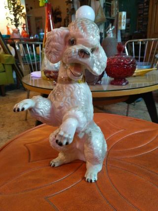 Vintage Large 11” Keramos Poodle Figurine Made In Austria