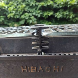 Vintage Hibachi Cast Iron 16 X 8 Tabletop Duel Adjustable Stainless Steel Grill